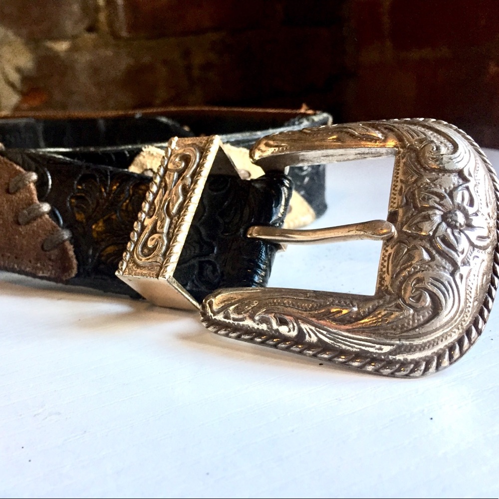 Vintage Designer Handcrafted Leather Cowboy Belt